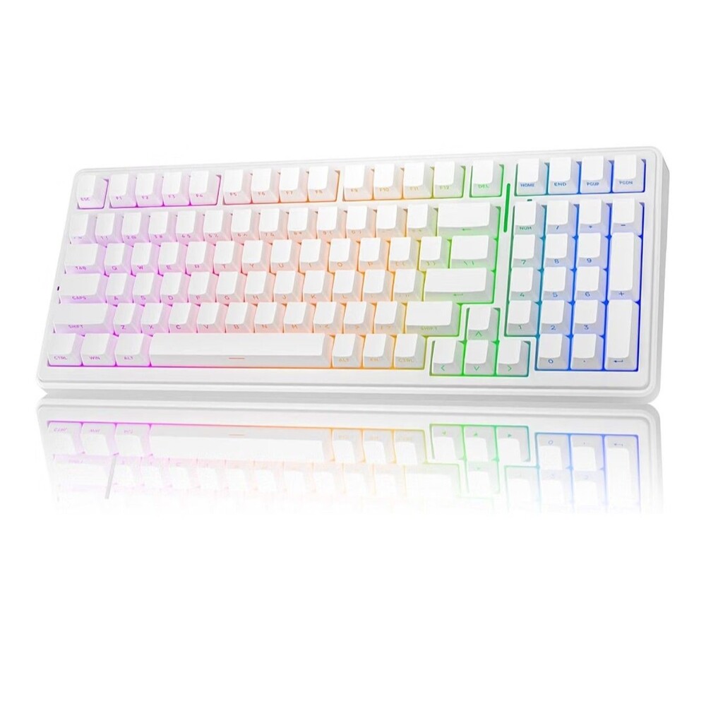 AULA F99 Wireless Mechanical RGB Gasket Keyboard 3 Modes Hot Swappable White